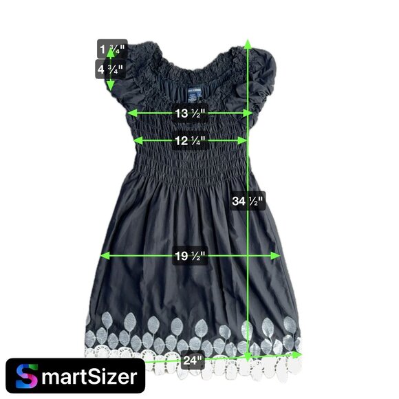 Vtg Max Edition Smocked Dress Womens L Floral Embroidery Hem Milkmaid Peasant‎ - Picture 2 of 6